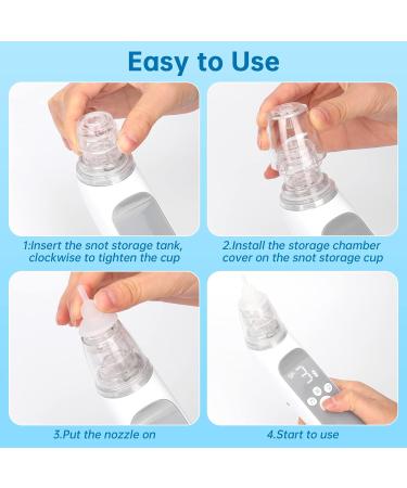 MYPIN Electric Nasal Aspirator for Baby with Music and Light Soothing Function - Adjustable Suction Level and 3 Silicone Tips Included - HT0078-Gray - Buy Online on SooperMarket.com