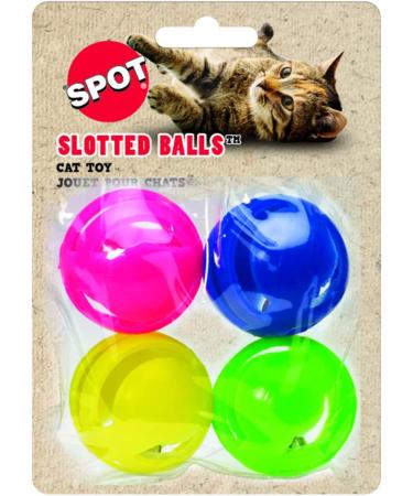 Ethical Slotted Balls Cat Toy 4-Pack - Pink, Blue, Green, Yellow - Buy Online on SooperMarket.com