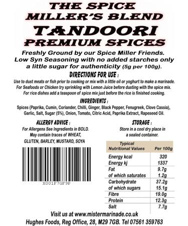 Spice Miller's Blend Tandoori 100g - Premium Artisan Spice Mix | Syn Free & Low Syn Seasoning - Buy Online on SooperMarket.com