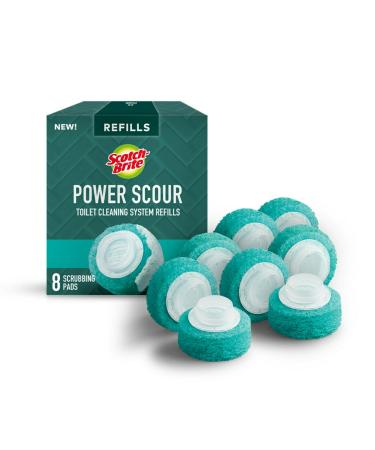 Scotch-Brite Power Scour Disposable Scrubbing Pad Refills Disposable Toilet Bowl Cleaner Scrub Pad Tablets 8 Scrubbing Pad Refills