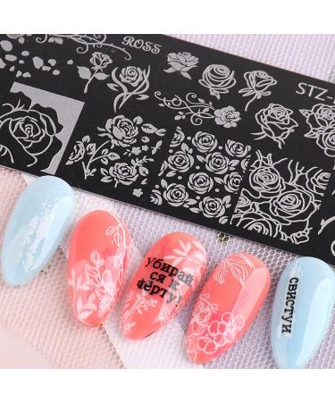 RUNRAYAY 12pcs Retro Theme Nail Stamping Plate Kit - Flower, Snake, Butterfly Patterns for Thanksgiving & Christmas Nail Design - DIY Print Manicure Salon - Buy Online on SooperMarket.com