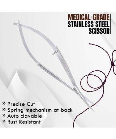 HARAMS Cuticle Spring Scissors Extra Fine Professional Precision Stainless Steel Nose Ear Facial Hair Thread Embroidery Trimming Scissors Stratum Corneum Scissors for Eyebrows Eyelashes Dry Skin - Buy Online on SooperMarket.com