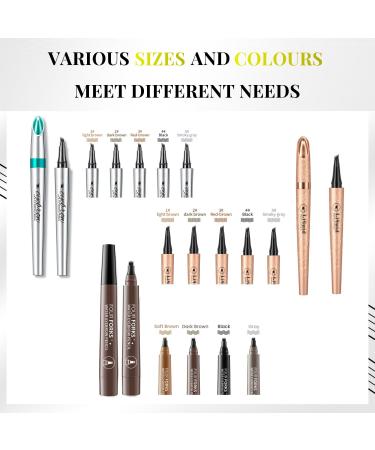 Buy Waterproof Microblading Eyebrow Pen - 4 Tip Soft Brown Pencil for Natural Looking Eyebrows Smudge-Proof & Long Lasting | International Shipping Available - Buy Online on SooperMarket.com