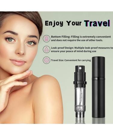 Brarios Travel Perfume Atomizer - 5ml Refillable Mini Spray Bottle - Portable & Compact Black (Y-Black) for On-the-Go Fragrance - Buy Online on SooperMarket.com