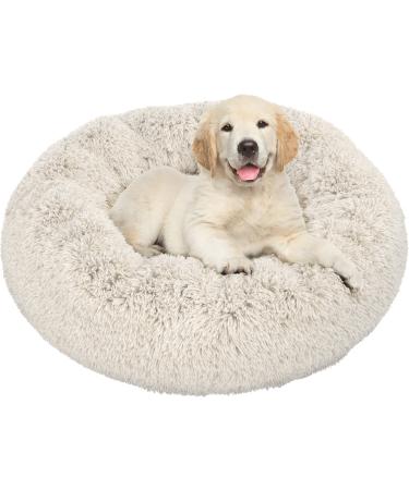 Active Pets Plush Calming Dog Bed Donut Dog Bed for Small Dogs Medium & Large Anti Anxiety Dog Bed Soft Fuzzy Calming Bed for Dogs & Cats Comfy Cat Bed Marshmallow Cuddler Nest Calming Pet Bed