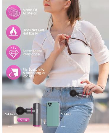 Mini Massage Gun - All Metal Muscle Massager | Super Silent Deep Tissue Massager with Extra Long Standby | 7500mAh Pocket Size | Ideal for Work, Fat Loss, Recovery & Pain Relief - Red - Buy Online on SooperMarket.com