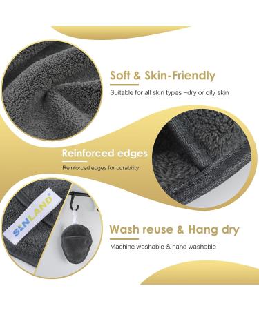 Buy SINLAND Reusable Makeup Remover Pads - Gentle Microfiber Cleansing Cloths for All Skin Types | Pack of 12 with Laundry Bag - Eco-Friendly & Perfect for Face Eyes Lips - Buy Online on SooperMarket.com