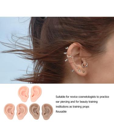 3 Pairs Silicone Flexible Ear Models - 3 Colors - Reusable & Simulated for Ear Hole Drilling Practice - Buy Online on SooperMarket.com
