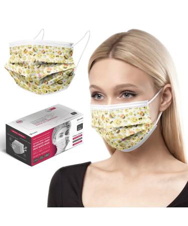 HARD 50 pieces Disposable Face Masks | Made in Germany | Type IIR & CE certified | Breathable Triple Layer - Filtration 99 78% | Elastic Earloops | Mouth Cover - Adults - Big Smiley 50 Piece standard size (17 5 cm x 9 5 cm) Big Smiley