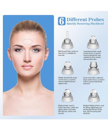 Hohotti Blackhead Remover Vacuum with Camera | USB Rechargeable Pore Vacuum for Face | 6 Suction Heads & 5 Modes | Acne Extractor Tool Kit - Buy Online on SooperMarket.com