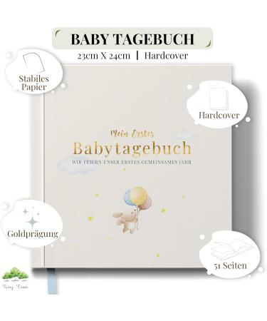 Tiny Trees Baby Diary - My First Year (Hare) | 51 Pages Gift Box Included | Baby Milestone Book & Photo Album - Monthly Birthdays in German - Buy Online on SooperMarket.com