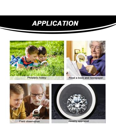 30X Handheld Magnifying Glass with Light - Ideal for Seniors, Reading, Coins, Stamps, Maps, Inspection - Illuminated Magnifier for Macular Degeneration - Buy Online on SooperMarket.com