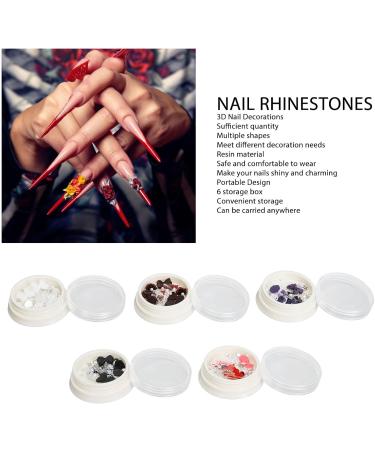 Shiny Decorative Manicure Charms with Artificial Pearls DIY Nail Art Portable Storage Box for Professional Salon or DIY Manicures - Buy Online on SooperMarket.com
