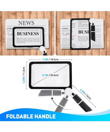 5X Magnifying Glass with LED Light Lighted Magnifying Glass with 48 LED Cold&Warm Light(3Modes) Handheld Rectangle Magnifier Glass for Reading and Close Working Gift for Low Vision and Seniors - Buy Online on SooperMarket.com