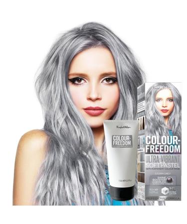 Knight & Wilson Colour-Freedom 150ml Storm Grey Semi-Permanent Hair Colour - Ultra-Vibrant Vegan Friendly Colour Mask with Shine Booster Complex - Ammonia Free Colour Lasts Up To 6-10 Washes