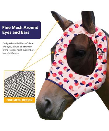 Harrison Howard Fly Mask - Stretchy Breathable UV Protection Full View Eye Opening & Ventilated Ear Protection - Medium Size - Buy Online on SooperMarket.com