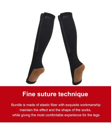 Buy ZLXHDL Compression Socks with Zipper - 2 Pairs of Open Toe Compression Stockings for Men & Women (S/M) - Black - Buy Online on SooperMarket.com