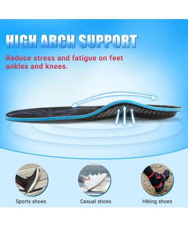 PCSSole Orthopedic Insoles for Work & Sports - Comfort Shoe Inserts for Flat Feet Plantar Fasciitis & Foot Pain - EU47-48 (30.5cm) - Adjustable Fit for Men & Women - Black - Buy Online on SooperMarket.com