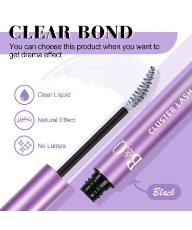Lash Cluster Glue 10 ML - Waterproof Black Bond for Eyelash Extensions | Lasts 48-72 Hours | Includes Brushes & Tweezers - B&Qaugen - Buy Online on SooperMarket.com