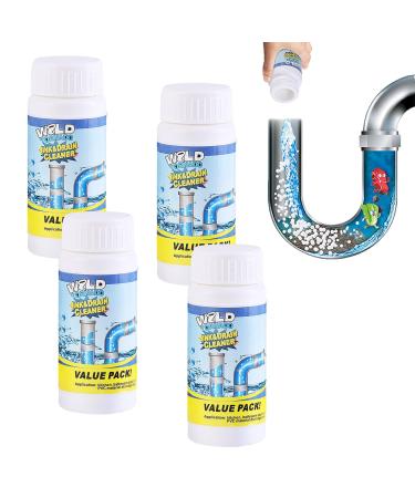 Powerful Sink & Drain Cleaner Pipe Dredge Deodorant Powerful Drain Blockage Cleaner Sink Cleaner Powder for Kitchen Toilet Pipes Dredging (4Pcs)
