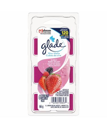 Glade Wax Melts Air Freshener and Odor Eliminator Scented Essential Oils for Home and Bathroom Bubbly Berry Splash 6 Count
