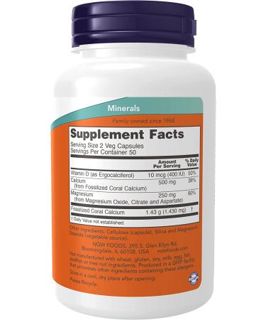 Buy Now Foods Coral Calcium Plus - 100 Vegan Capsules for Bone Health - Buy Online on SooperMarket.com