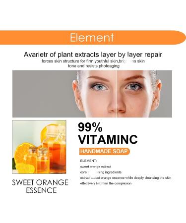 TMEEIHNSS 3PCS Vitamin C Soap Set - Handmade Orange Organic Soap for Face & Body - Buy Online on SooperMarket.com