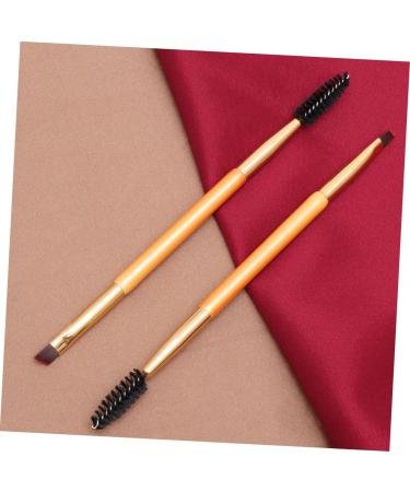 Baluue 9 Pcs Makeup Brush for Eyebrow Double Head Makeup Brush Eyebrow Brush Brow Powder Brush Golden - Buy Online on SooperMarket.com