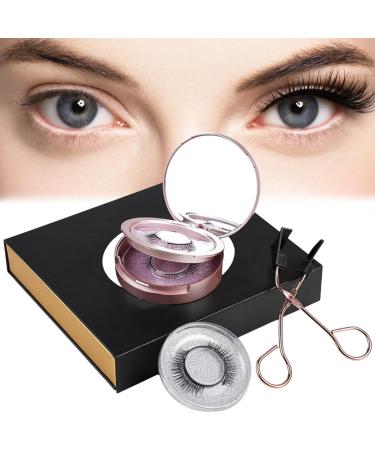 Magnetic Eyelashes Without Eyeliner Reusable Magnetic Lashes Kit Magnetic Eyelashes With Applicator 3D Magnetic Eyelash Partner Set Wispy Fluffy Magnetic Lashes No Glue or Liner Needed (2 Pairs)