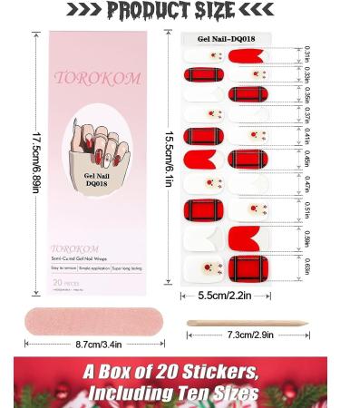 EBANKU Christmas Glitter Gel Nail Strips - Long Lasting & Waterproof Full Nail Wraps with Nail File, Wipes & Sealing - UV/LED Lamp Required (SDTRK18) - Buy Online on SooperMarket.com