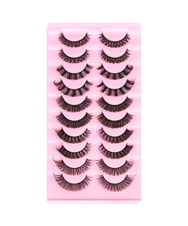 10 Pairs Eyelashes False Eyelashes Strip Lashes Russian Strip Lashes Natural Lashes Fluffy Cluster Lashes 3D False Eyelashes D Curl False Eyelashes(DH06-H5)