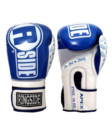 Ringside Apex Flash Boxing Training Sparring Gloves 14 Ounce Black/White