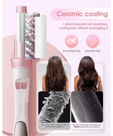 Automatic Curling Iron - NOVUS 1.25 Inch Dual Voltage Rotating Hair Curler with Adjustable Temperature Speed & Time Reminder - Perfect for International Shipping - Buy Online on SooperMarket.com