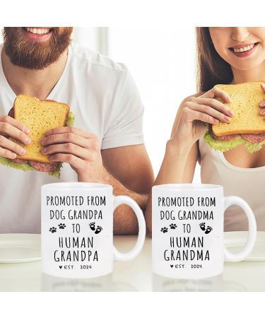 Promoted from Dog Grandparents to Human Grandparents 2024 Coffee Mug Pregnancy Announcement New Grandpa and Grandma Gift Baby Announcement Coffee Mugs - Buy Online on SooperMarket.com