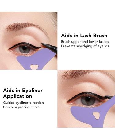 Eyeliner Aid Wing Tips Eyeliner Stencils Reusable Silicone Eye Makeup Tool with Cream Applicator for Eye Shadow Mascara Drawing(Purple) - Buy Online on SooperMarket.com