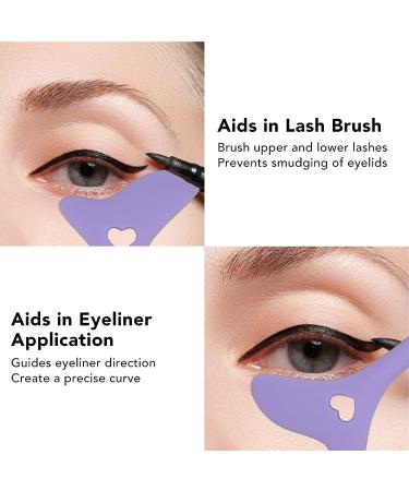Reusable Silicone Eyeliner & Eyebrow Stencil Set with Cream Applicator - Purple - Buy Online on SooperMarket.com
