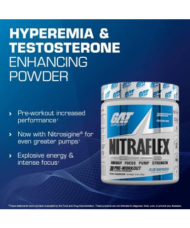 GAT Sport Nitraflex Advanced Pre-Workout Powder - Blood Orange | Boosts Strength, Energy & Performance | Creatine-Free | 30 Servings - Buy Online on SooperMarket.com