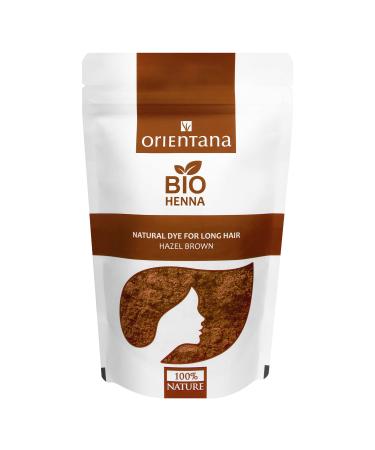 Orientana bio henna hair color |Hazelnut |100% vegan natural organic powder for long hairA permanent brown plant hair color that gives the hair full - 100g 100 g (1 -pack) brown