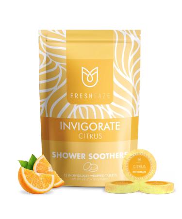 Fresh Faze Citrus Shower Steamer - Gifts for Women  Self Care Gifts for Women  Shower Bombs  Shower Steamers Aromatherapy  Relexation Gifts for Women - Made from Organic Essential Oils - 15 Tablets Citrus Scent