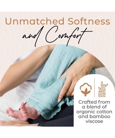 Fern & Avery Swaddle Blankets - Gender Neutral Muslin Swaddles for Baby Boy or Girl - Set of 2 Rainbow Blue Newborn Essential Receiving Blankets - Buy Online on SooperMarket.com
