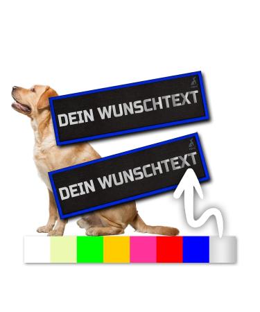 2 pieces P24S K9 dog harness velcro stickers design yourself for medium and large dogs with name Large Blue Large Blue