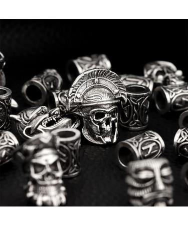 Craftshou 32 Pieces Viking Beard Beads with Norse Runes - Hair & Dreadlocks Beads for Jewelry Making and DIY Braiding Hair - Buy Online on SooperMarket.com