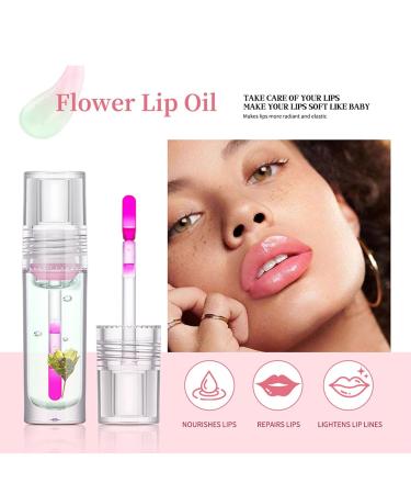 Color Changing Lip Gloss - 5 Color Flower Lip Oil for Hydration & Plumpness | Long Lasting Gloss for Women & Girls - Buy Online on SooperMarket.com