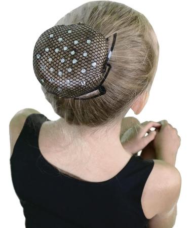 Elegant Crystal Black Hair Net with Rhinestones | International Shipping Available - Buy Online on SooperMarket.com