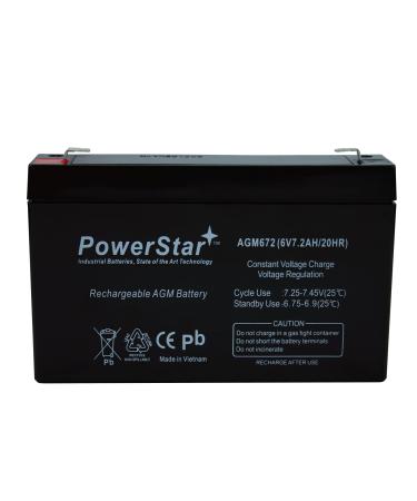 PowerStar 6v 7.2AH UB670 UPS Battery Replaces 7.2ah Leoch DJW6-7.2 DJW 6-7.2