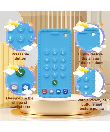 Silicone Remote Control Shape Baby Teething Toys 2 Pack | Chew Toys for Boys and Girls | Silicone Teether Toy for Babies 3-12 Months | Grey+Blue - Buy Online on SooperMarket.com