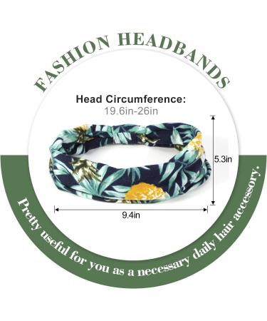 TAGVO Women Wide Headband Vintage Floral Headband Printed Head Scarf Elastic Hairband Light Stylish Head Scarfs Bohemian Vintage Printed Knot Head Wraps for Women and Girls - Buy Online on SooperMarket.com