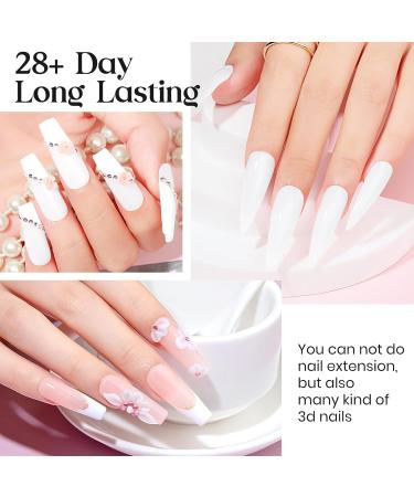 MIZHSE Nail Builder Gel Kit 3.53OZ Larger Capacity Milky White Builder Gel for Nails UV/LED Clear Hard Gel Builder Base Nail Strengthener Extension Gel with Nail Brush Clean Gel for Home Salon Milky White 3.53 Oz - Buy Online on SooperMarket.com
