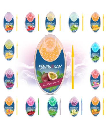 Flavoroom - Premium capsules 100 set |DIY PASSION FRUIT AROMA filter for unforgettable flavor |including storage box for the aromatic click balls (Passion Fruit)