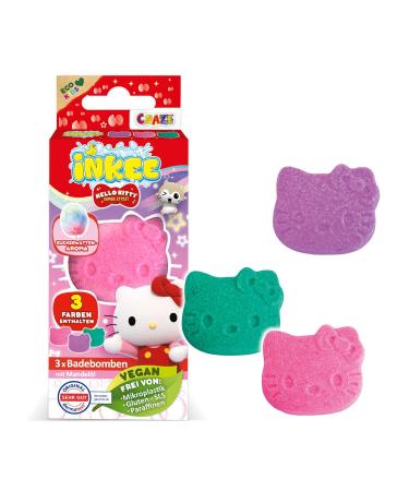 Inke bombs Children Hello Kitty Mini Pack - 3 -pack bath balls with fun colors sugar talents aroma & almond oil - 3x15g 3x hello kitty bombs